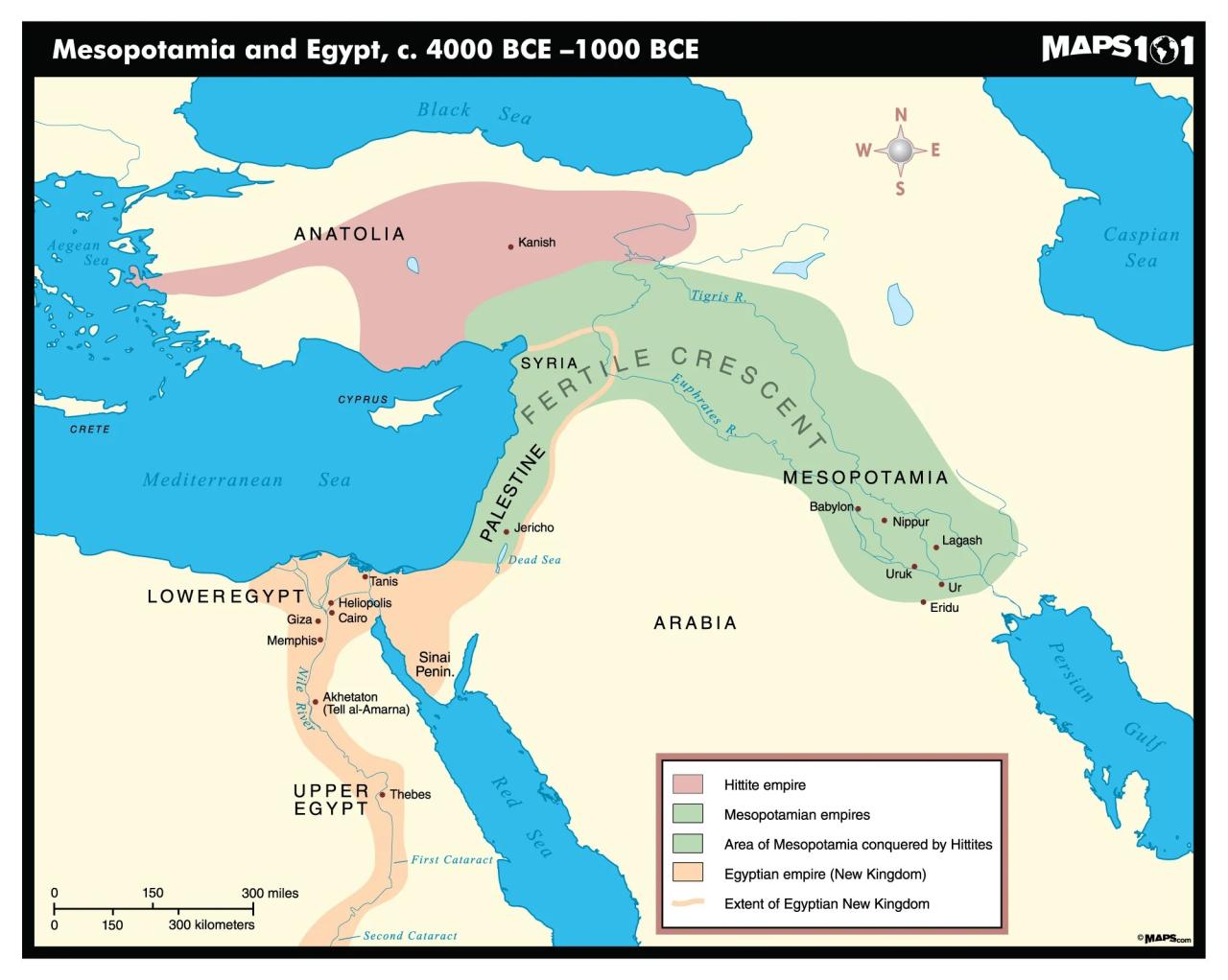 Mesopotamia and ancient egypt geography map