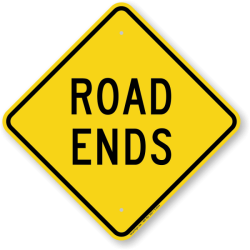 Sign road diamond ends shaped end shape