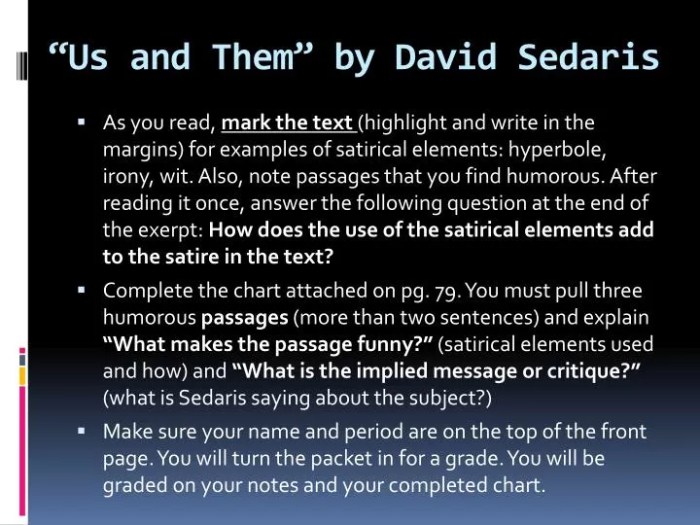 Us and them by david sedaris